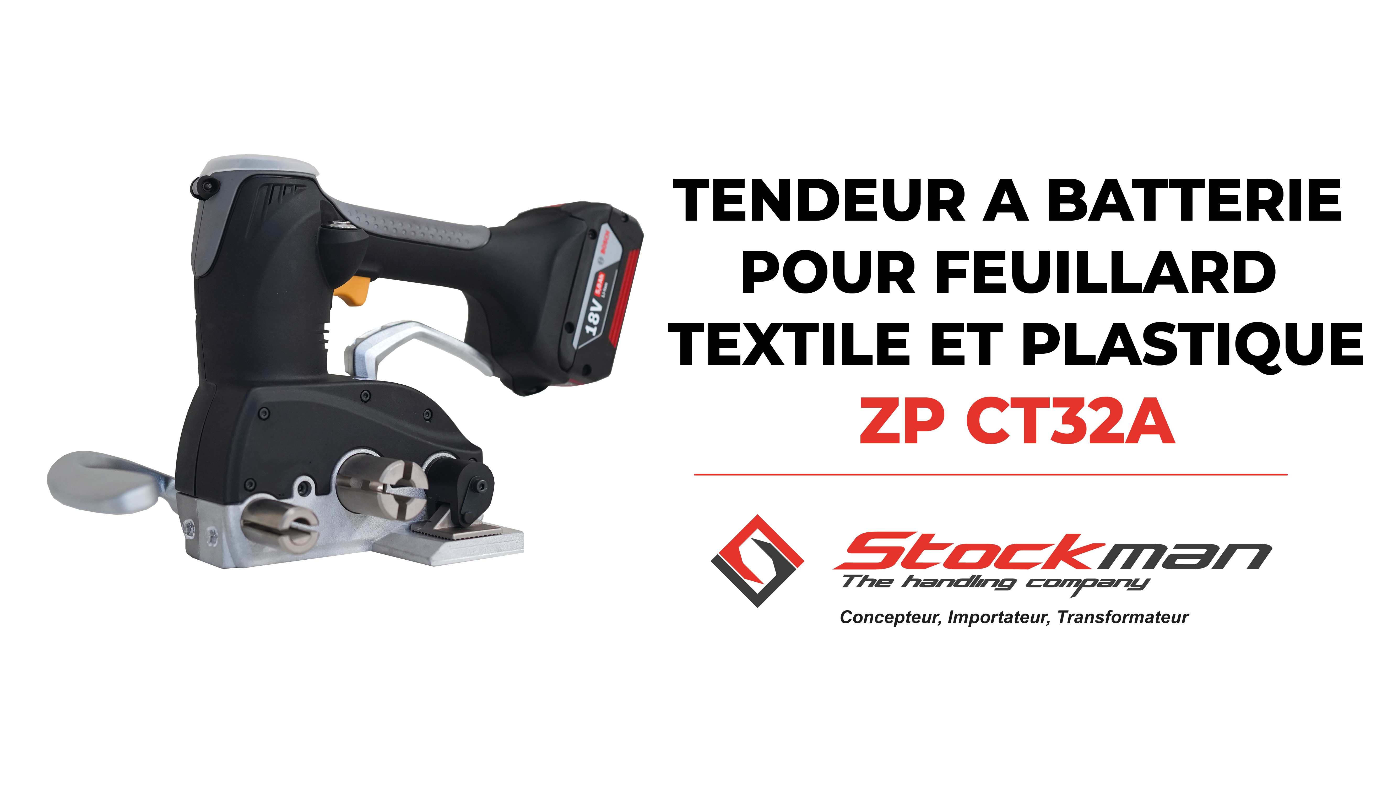 Le tendeur à batterie pour feuillards textile et plastique ZP-CT32A